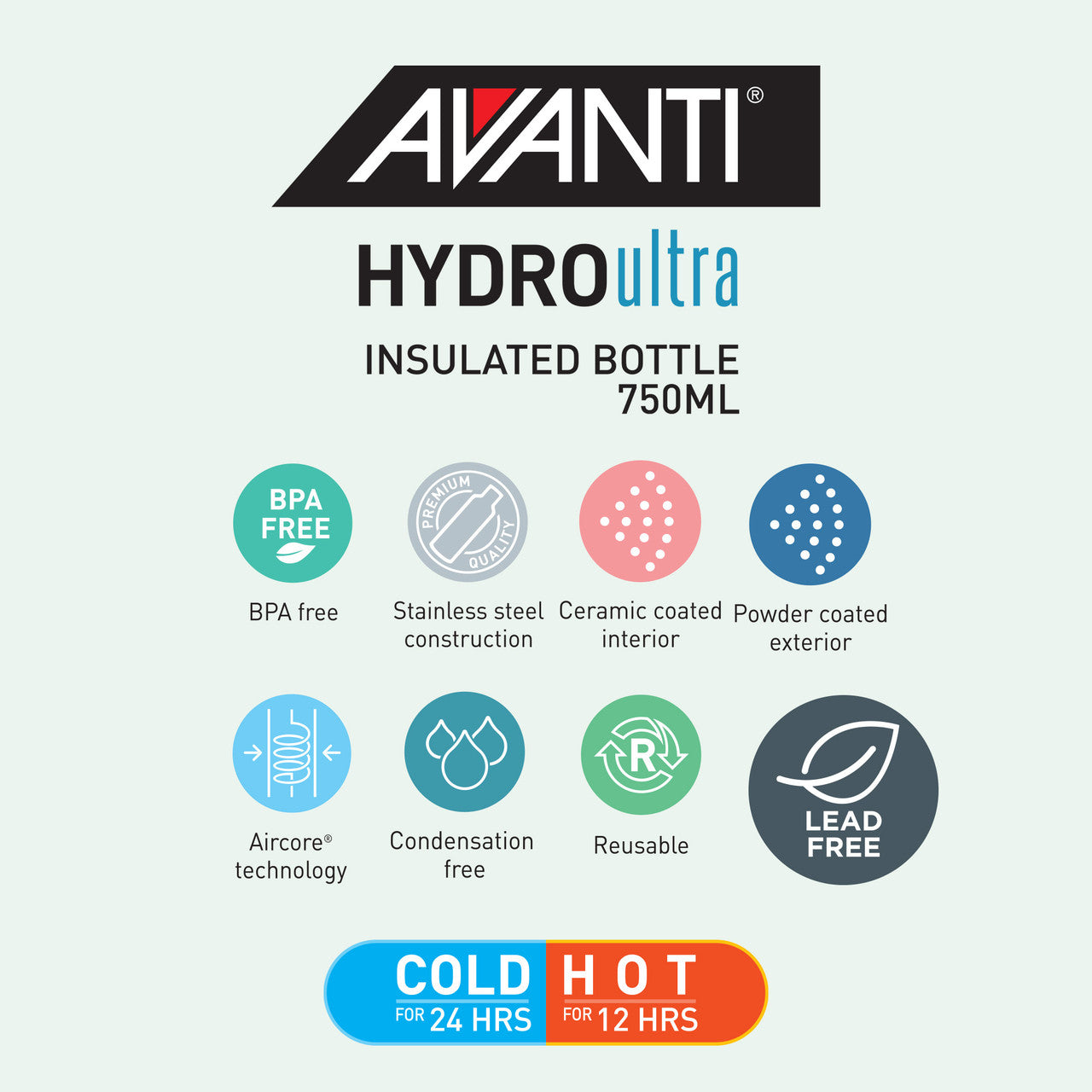 Avanti Hydroultra Insulated Bottle 750ml