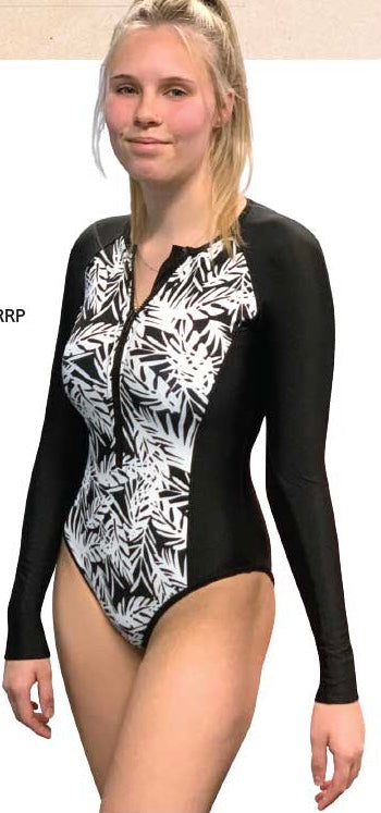 Adrenalin Bella Long Sleeve Zip Front Adult One Piece Bathers
