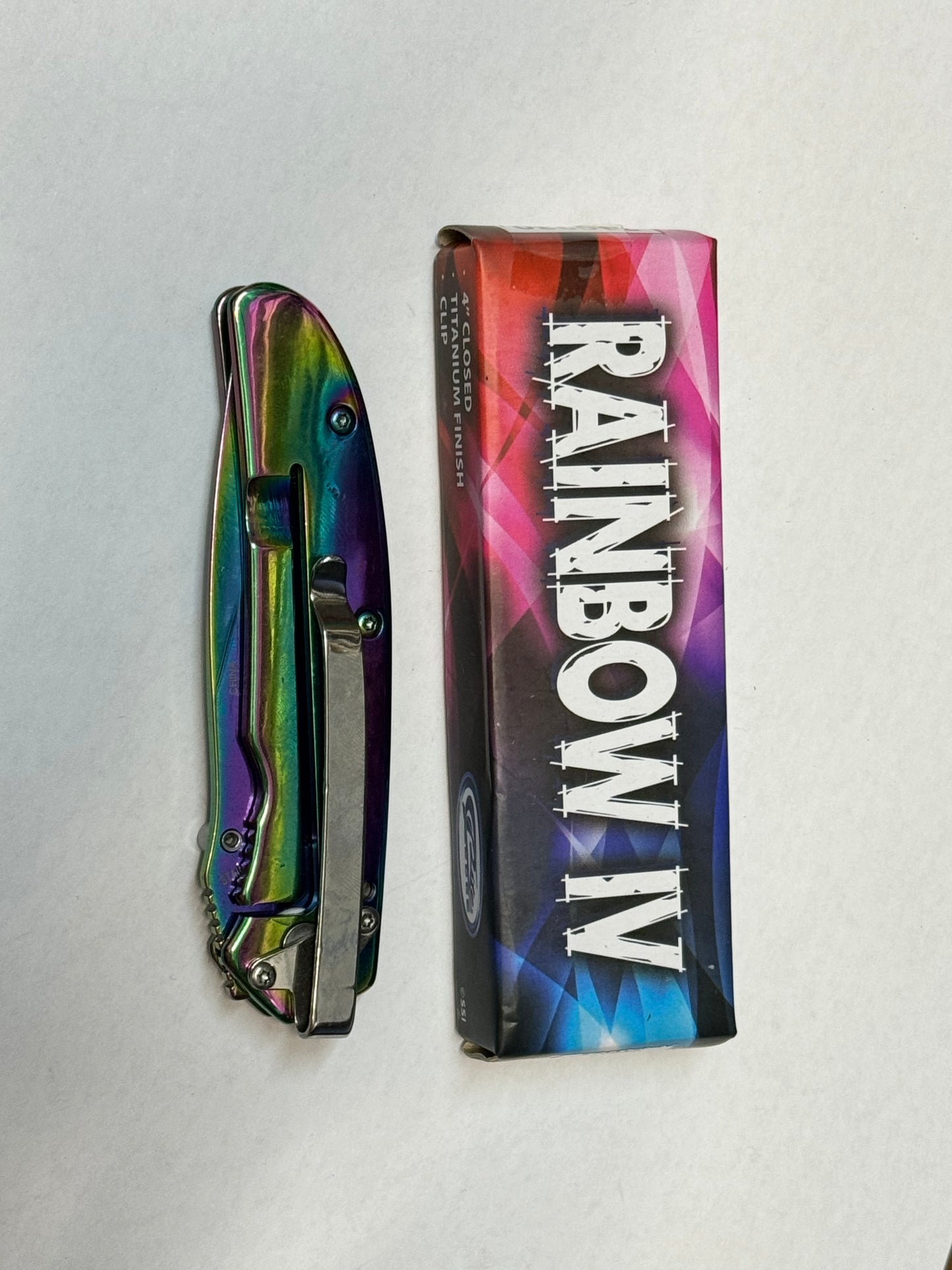 Rite Edge Rainbow Titanium Finish Folding Knife