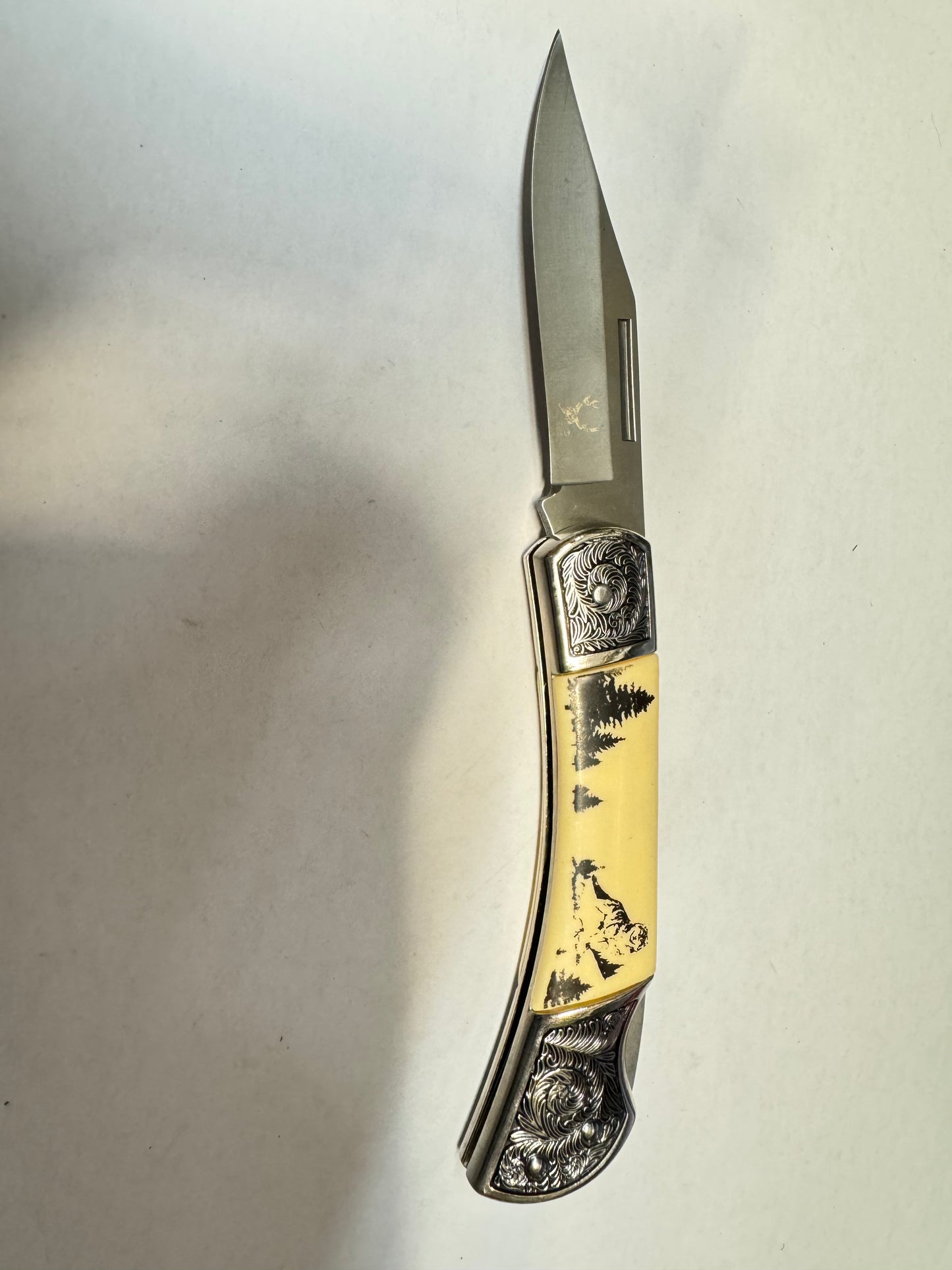 The Bone Edge Wolf Folder Knife with Gift Box