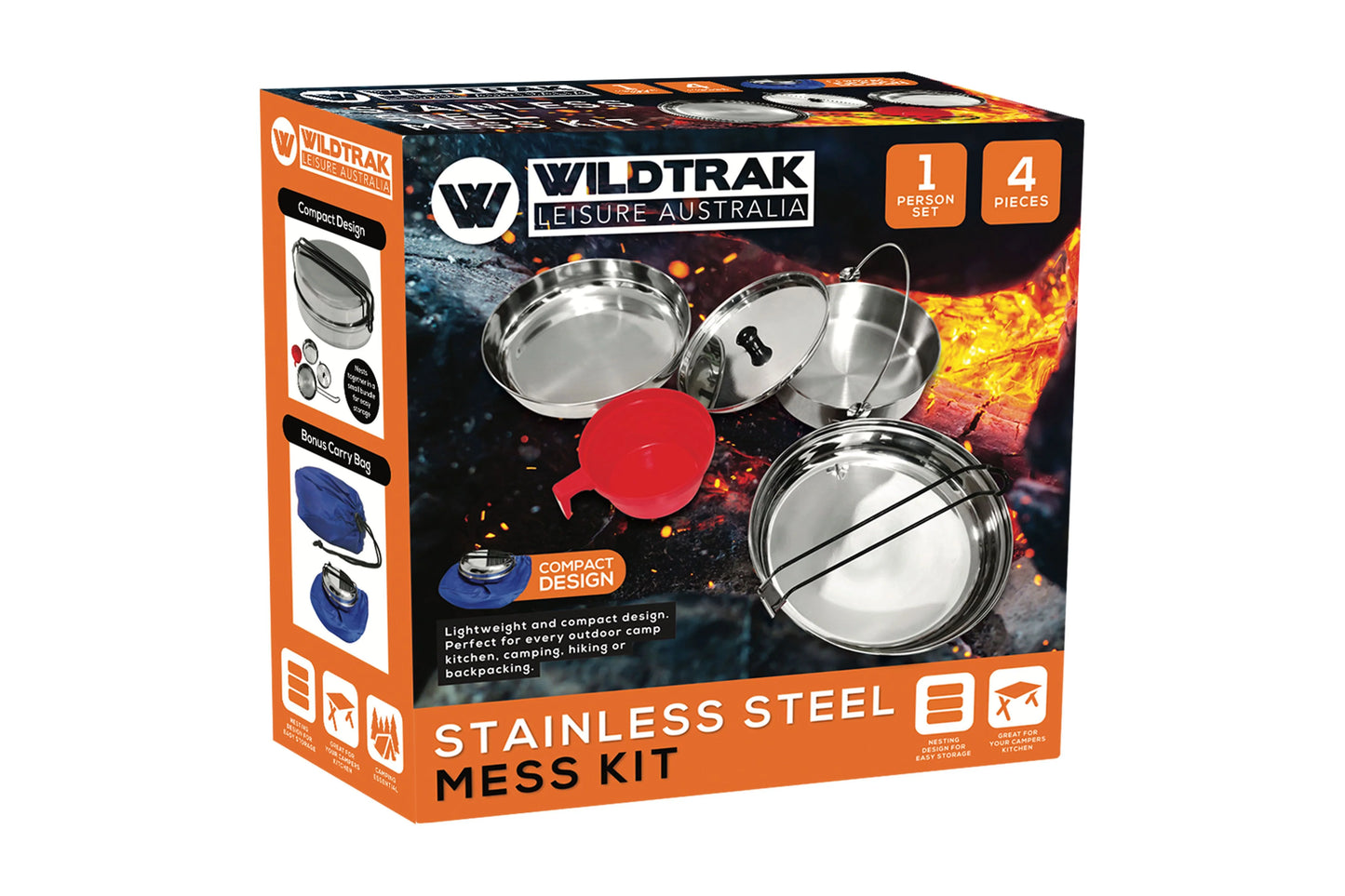 Wildtrak Stainless Steel 1 person Mess Kit CA1216