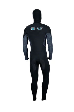 Shark Eyes 4mm Hybrid Chest Zip Steamer Wetsuit With Hood