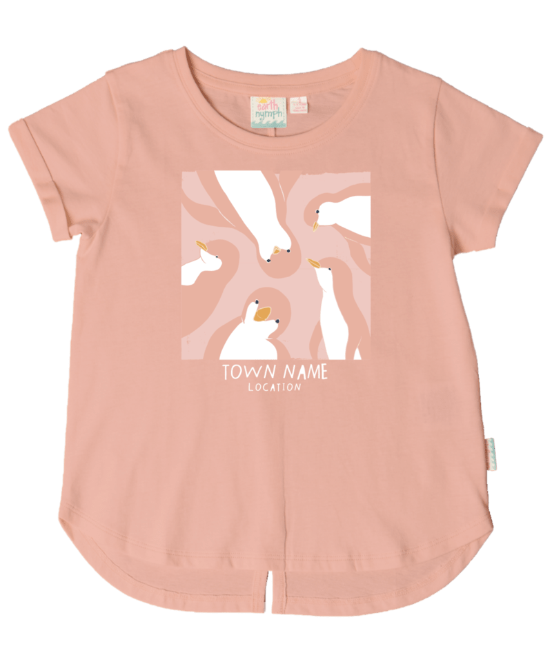 Earth Nymph Penguin Window Augusta Kids T Shirt 2 Dark Coral