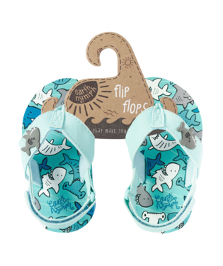 Earth Nymph Baby Boys Thongs Shark Friends