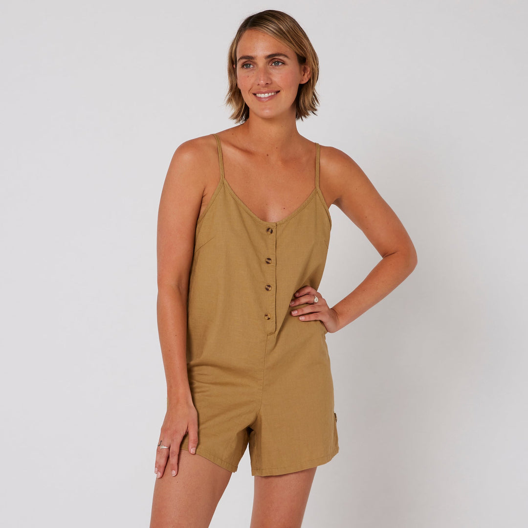 Ocean + Earth Sunray Linen Playsuit