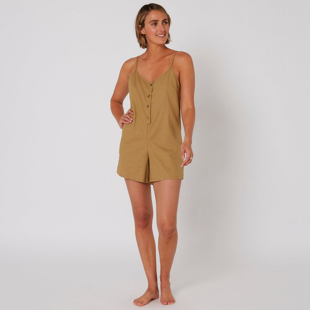 Ocean + Earth Sunray Linen Playsuit