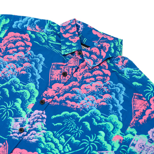 Miami Sunset Button Up T Shirt