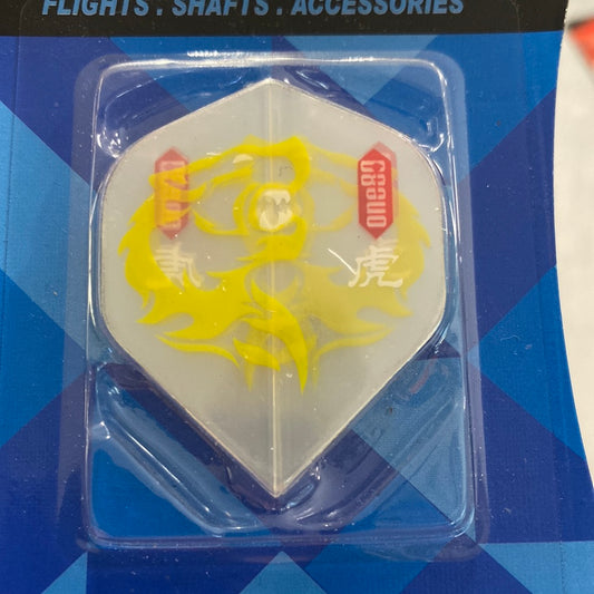 One80 Dart Flights Animal Kingdom Tiger Clear/Yellow
