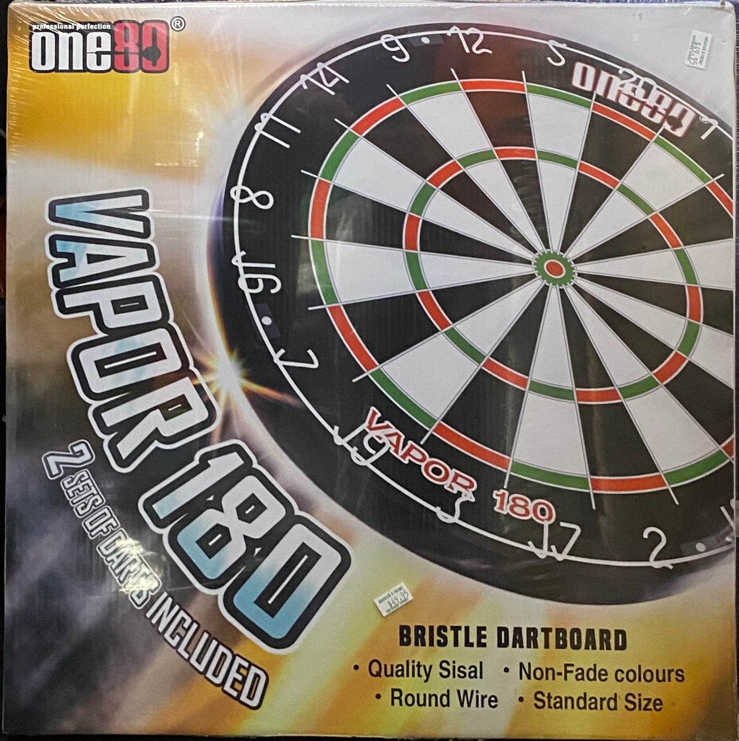 One80 Bristle Dartboard Vapor 180 2x Sets of Darts Included