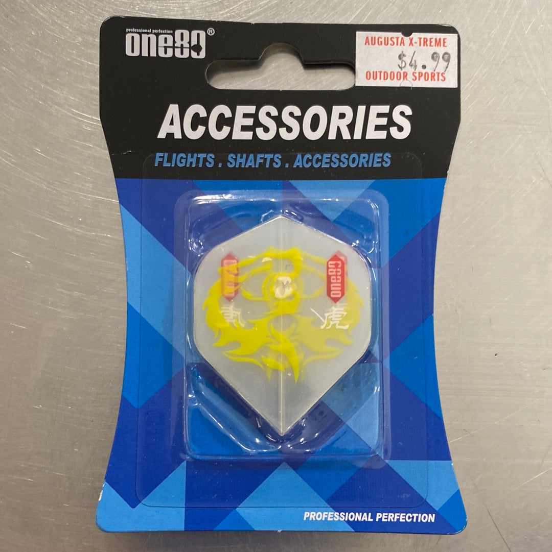 One80 Dart Flights Animal Kingdom Tiger Clear/Yellow