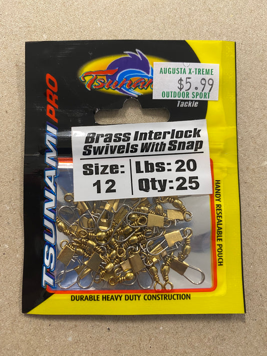 Tsunami Swivel Snap Brass Size 1 Qty 8
