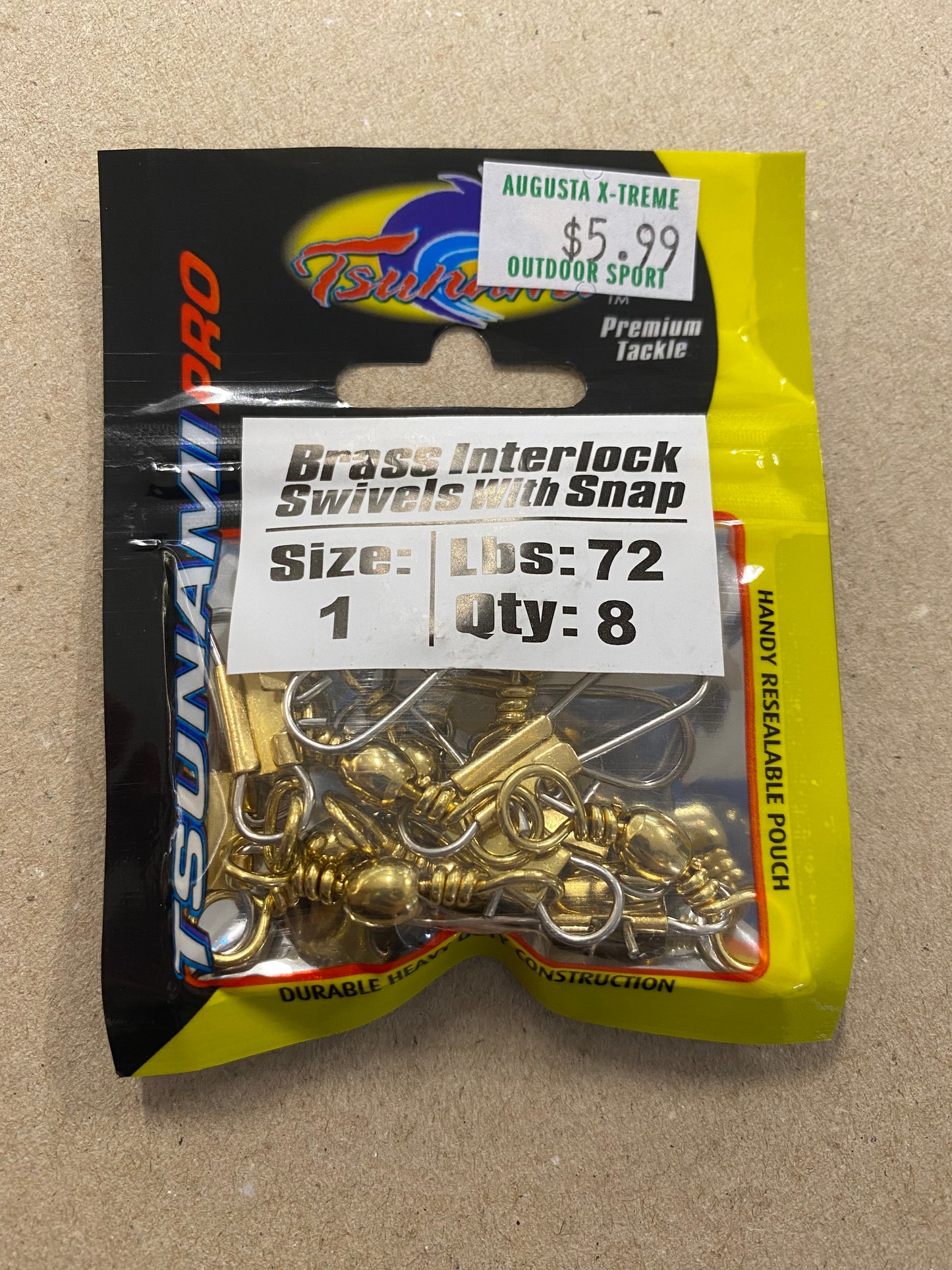 Tsunami Swivel Snap Brass Size 1 Qty 8