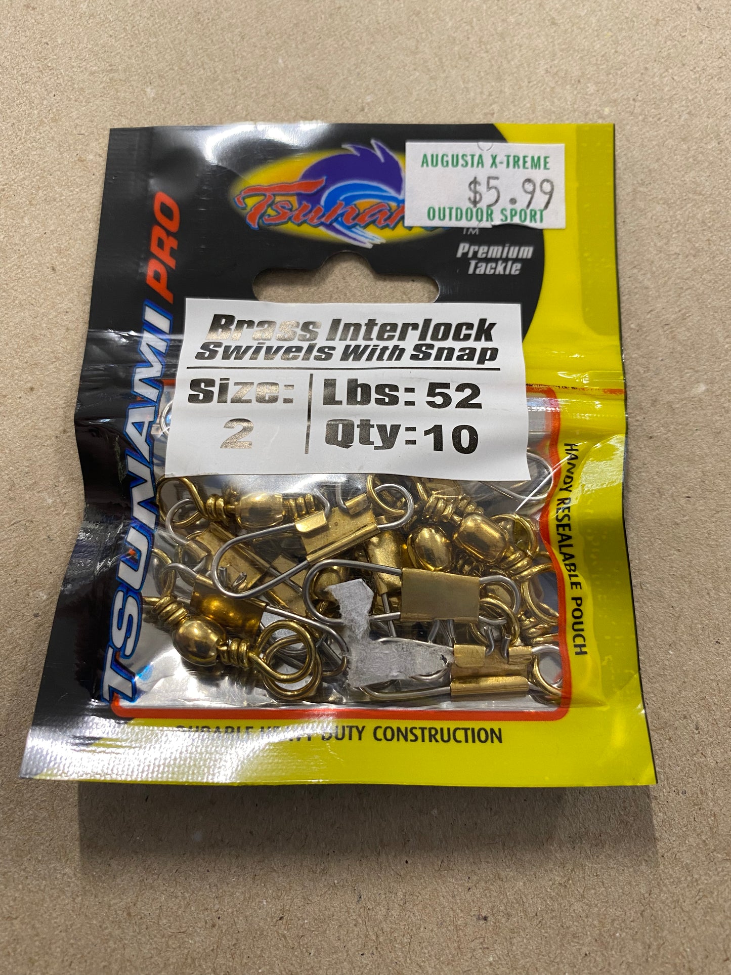 Tsunami Swivel Snap Brass Size 1 Qty 8