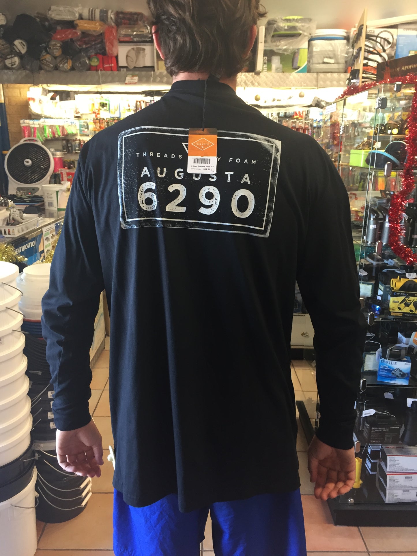 Foam Rider Unisex Augusta 6290 Stamp Long Sleeve T Shirt