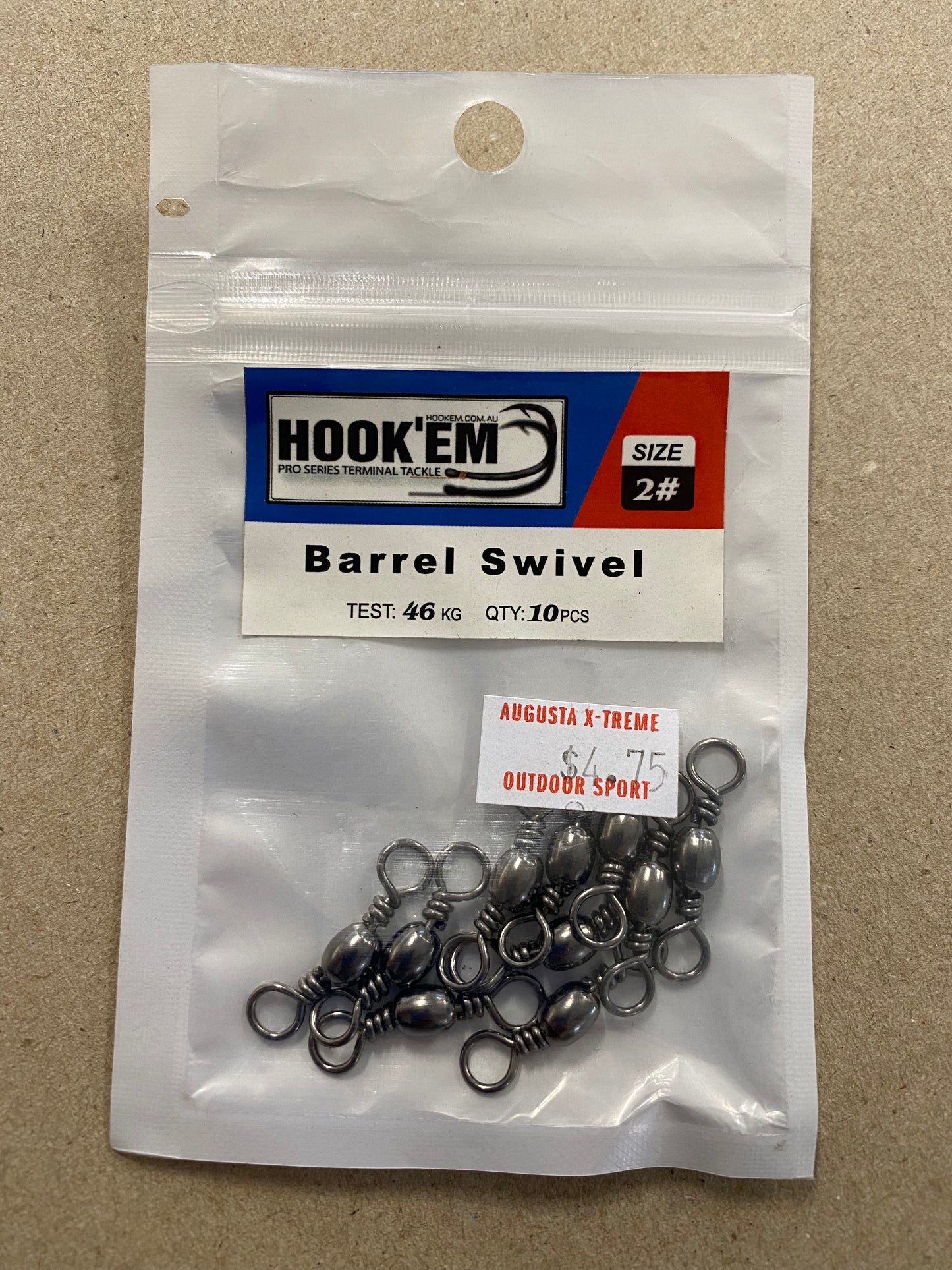 Hook'em Swivel Barrel Black Size 1 Qty 7