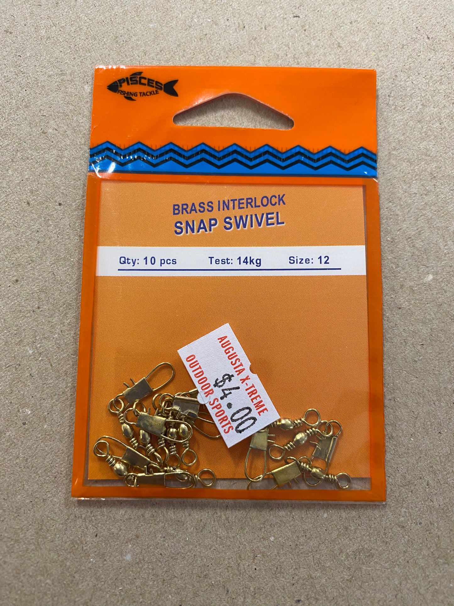 Pisces Swivels Brass Snap Size 12 Qty 10