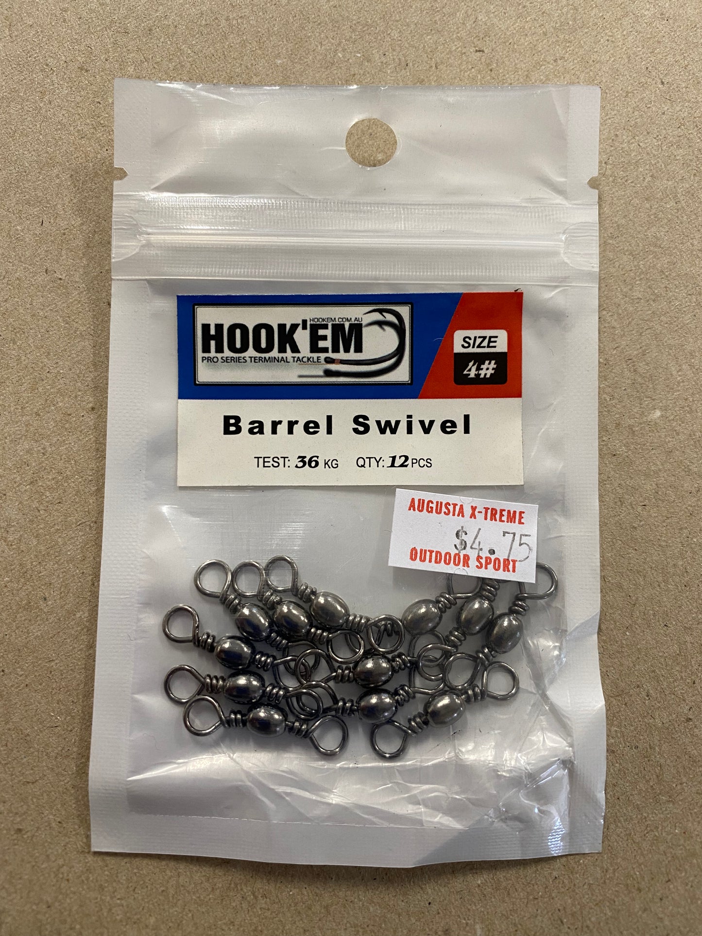 Hook'em Swivel Barrel Black Size 1 Qty 7