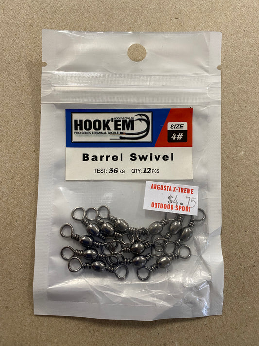 Hook'em Swivel Barrel Black Size 1 Qty 7