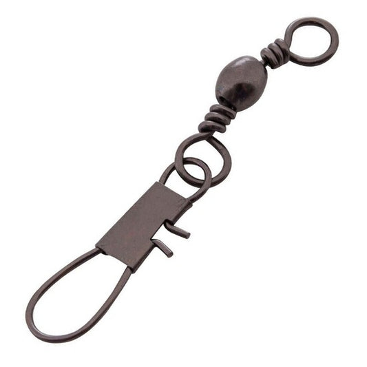 Seahorse Black Barrel Interlock Snap Swivel Qty10