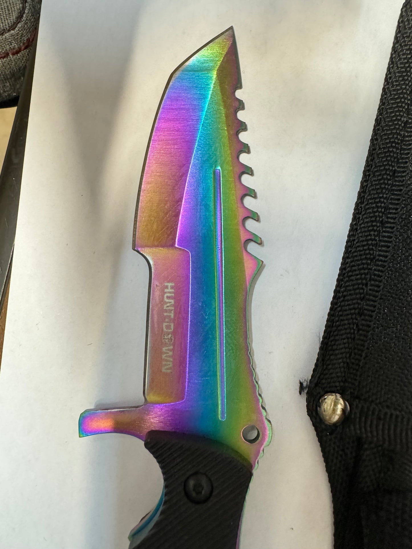 Hunt Down Fixed Rainbow Knife with Sheath