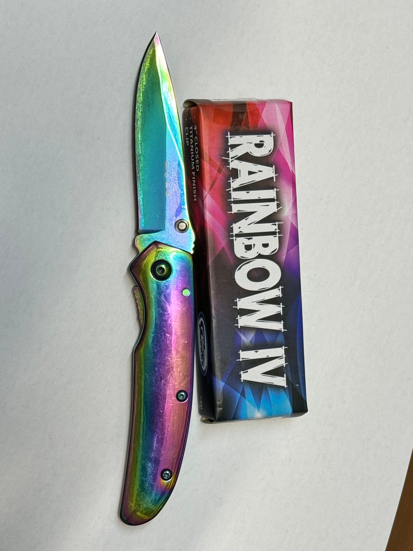 Rite Edge Rainbow Titanium Finish Folding Knife