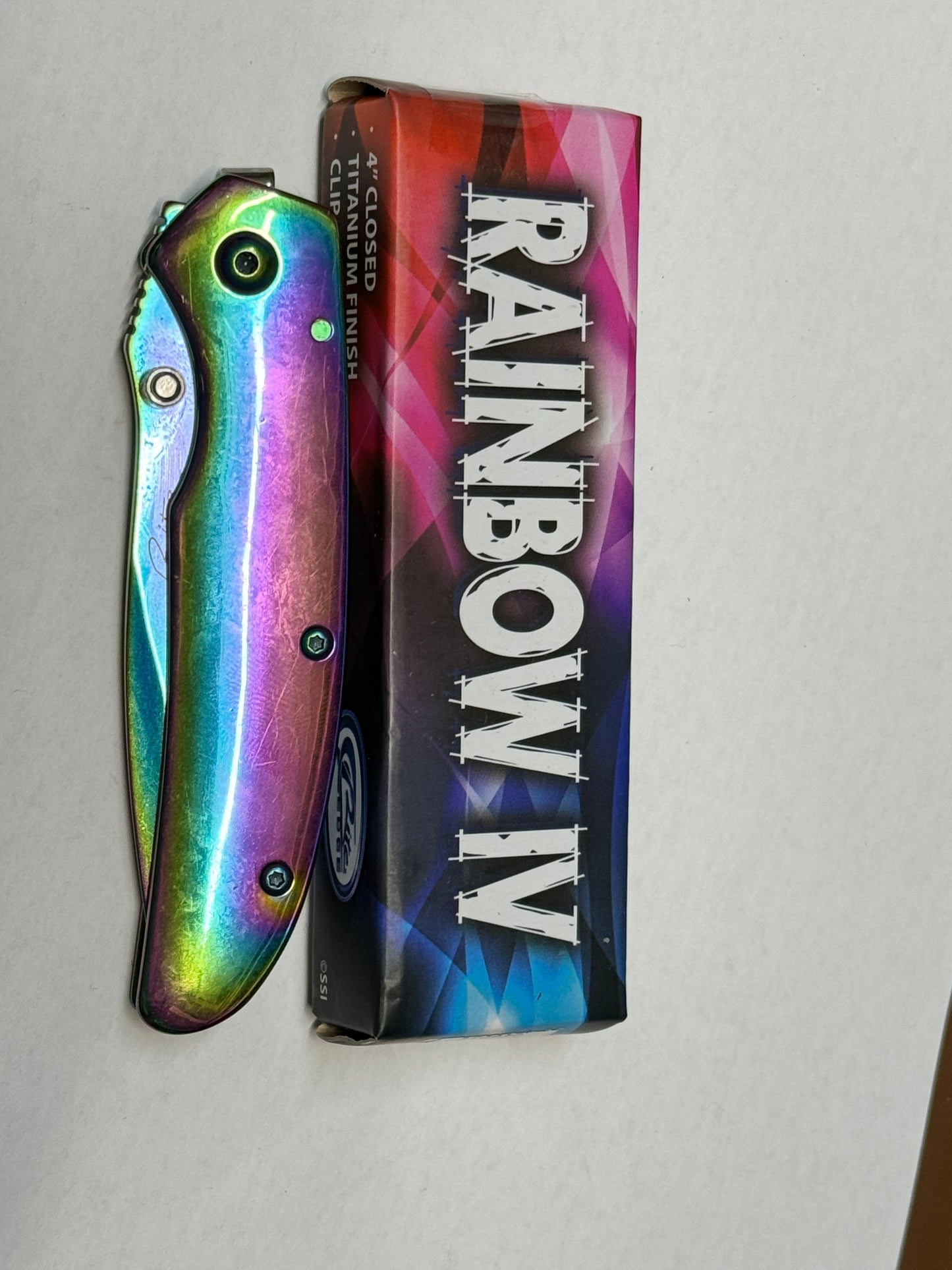Rite Edge Rainbow Titanium Finish Folding Knife