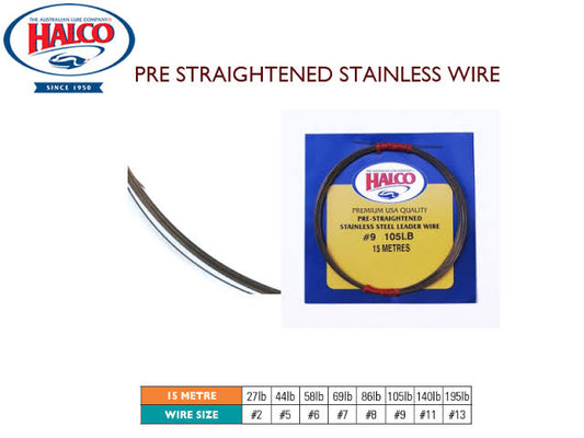 Halco Pre-Straightened Stainless Steel Leader Wire 15m