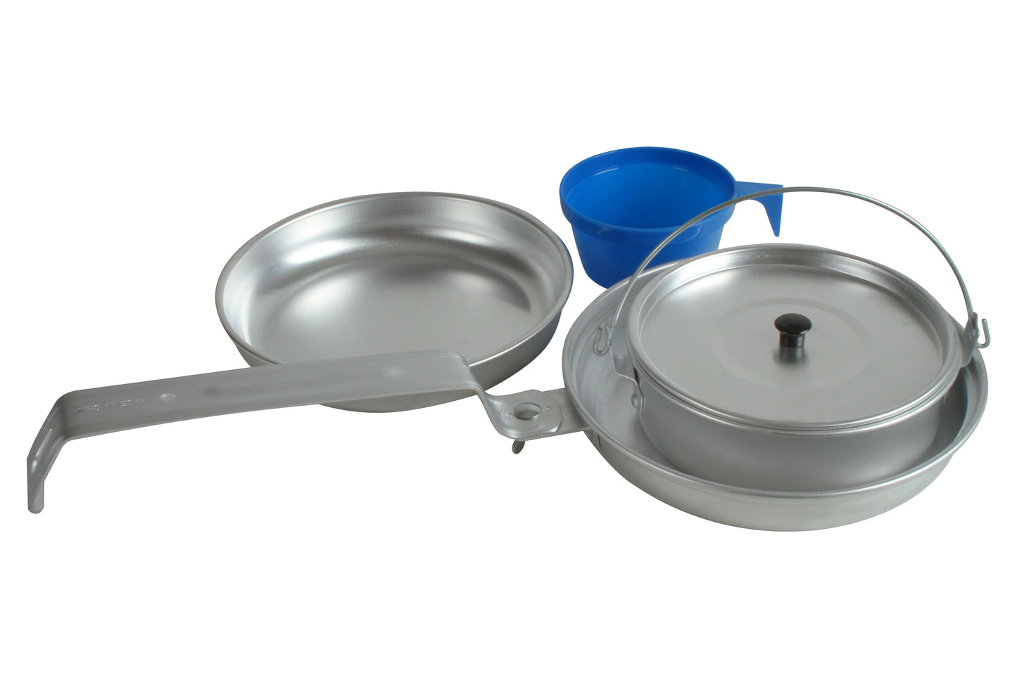 Wildtrak Hiker 1P Essential Mess Cooking Kit Aluminum Pots Frypan and Drinking Cup