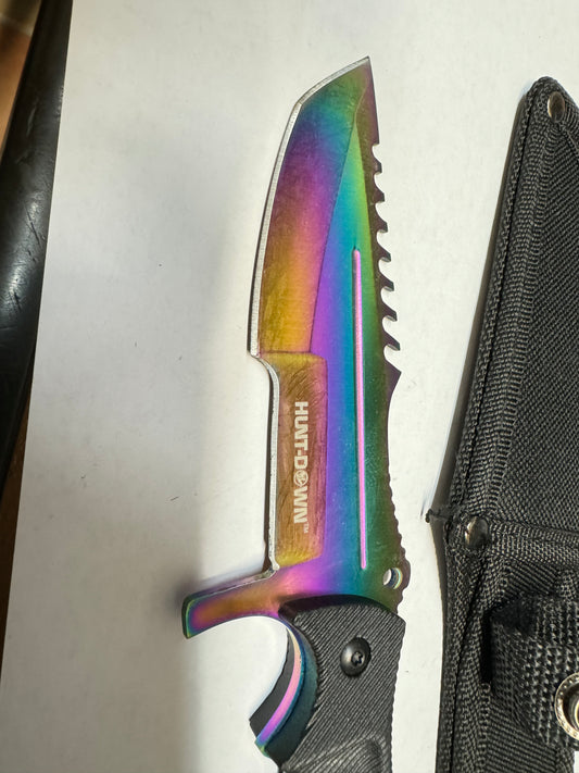 Hunt Down Fixed Rainbow Knife with Sheath