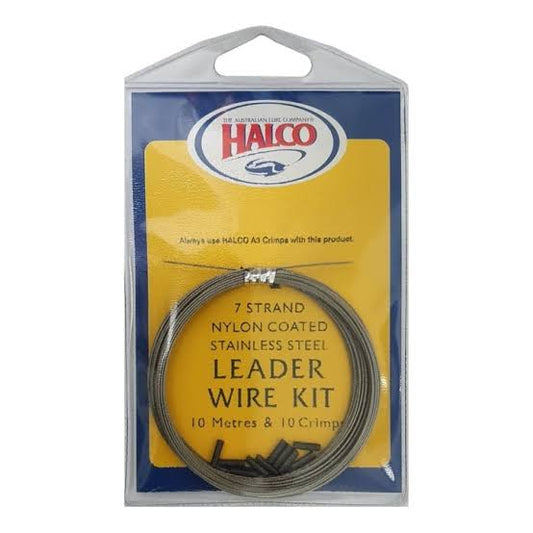 Halco 7 Strand Nylon Coated Stainless Steel Wire Leader Kit (Yellow Carded)