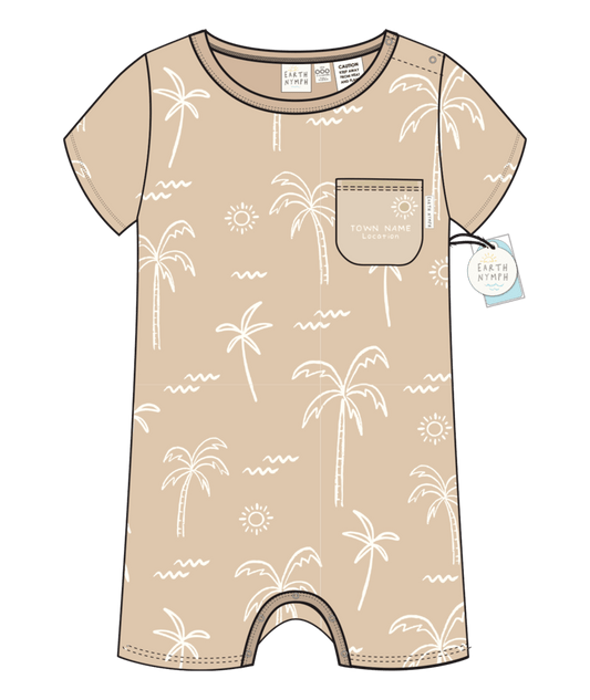 Earth Nymph Universal Baby Playsuit Palm Scenic