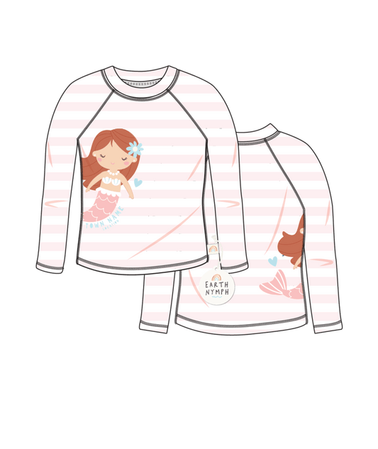 Earth Nymph Baby Girls Rashie Wetshirt Seaside 0-12 Months Pink