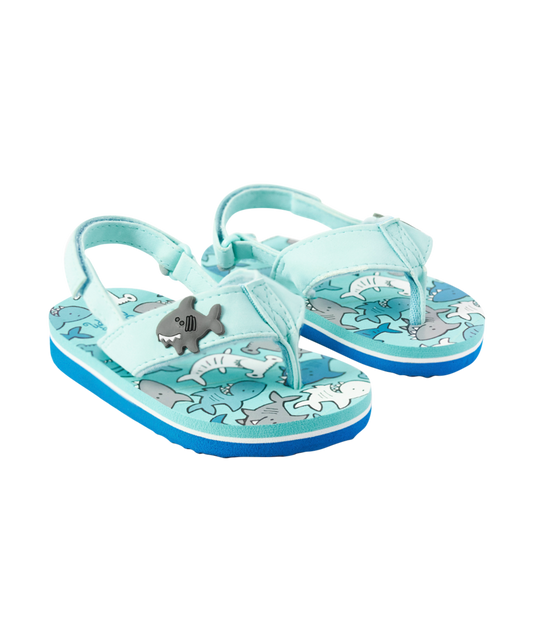 Earth Nymph Baby Boys Thongs Shark Friends