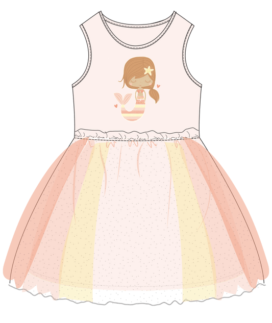 Earth Nymph Girls Tutu Dress Starshine Mermaid 4-5 Pink