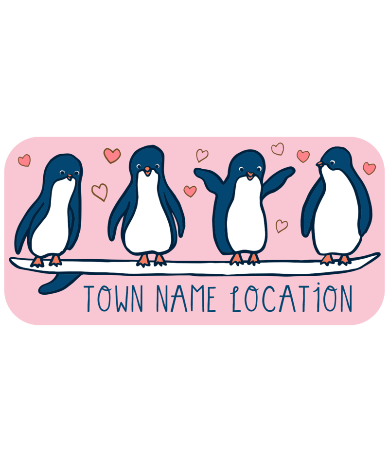 Earth Nymph Penguin Heart Parade Augusta Stickers