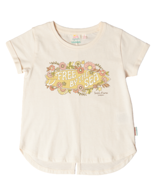 Earth Nymph Free By The Sea Kids T Shirt 0 Ivory