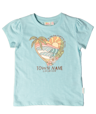 Earth Nymph Scenic Heart Kids T Shirt 0 Aqua