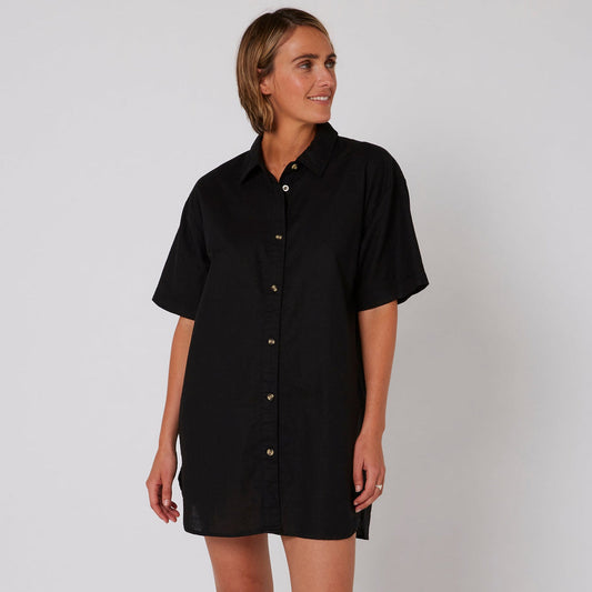 Ocean + Earth Linen Shirt Dress