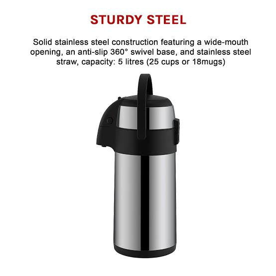 THERMOS Pump Pot Stainless Steel with Swivel Base