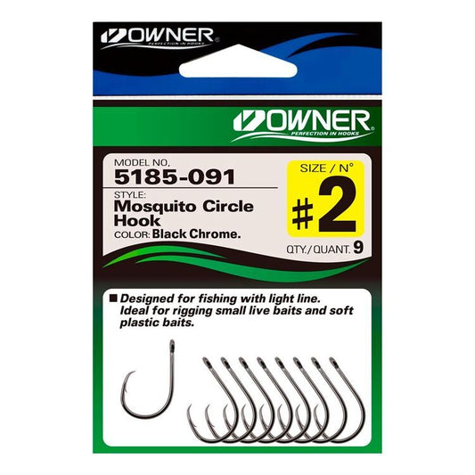 Owner Mosquito Circle Hooks (Green Carded) 2/0