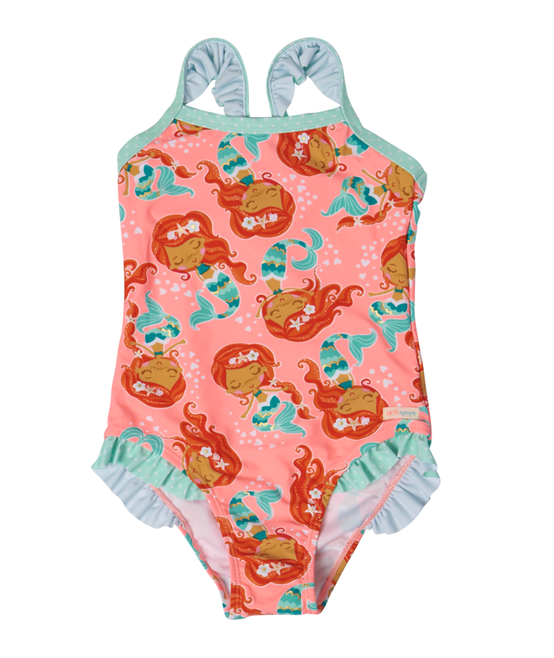 Kids Swimsuit Under The Sea Mermaid Coral 4-5