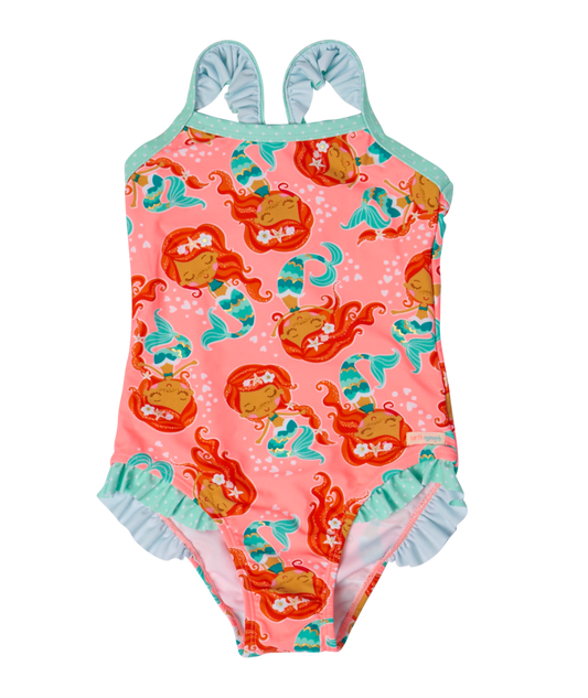 Kids Swimsuit Under The Sea Mermaid Coral 4-5