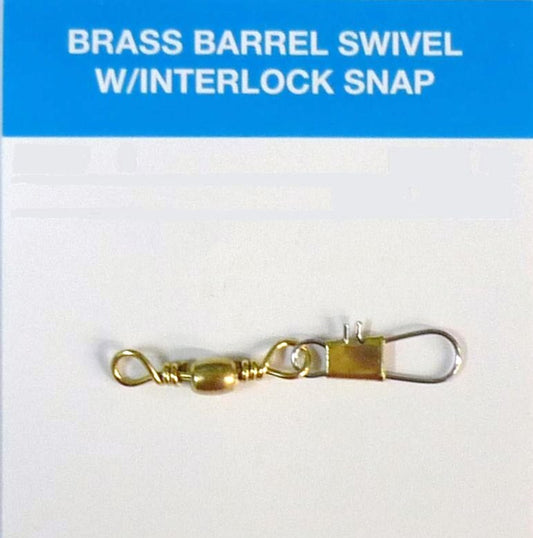 Seahorse Brass Barrel Interlock Snap Swivel Qty10