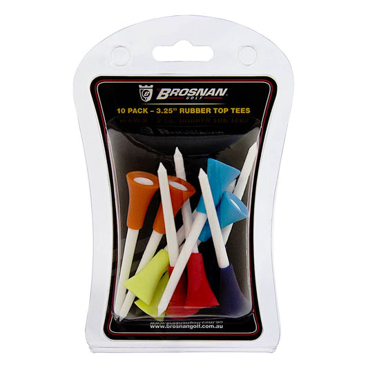 Brosnan Rubber Topped Golf Tees Pack 10