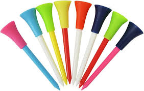 Golf Tees Two Toned Rubber Tip 10 Pack Fluoro Assorted Combinations