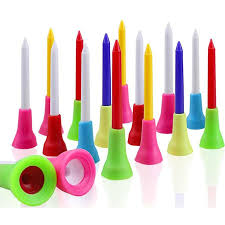 Golf Tees Two Toned Rubber Tip 10 Pack Fluoro Assorted Combinations
