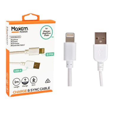 Maxem Charging Cable 8 Pin Lightening To USB-A