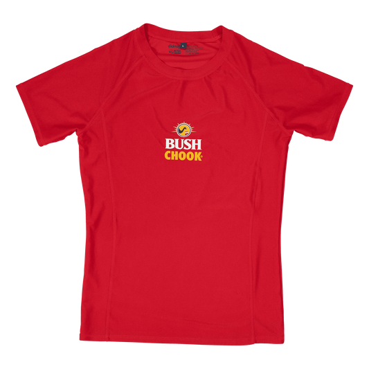 Bush Chook Rashie Short Sleeve Red Large