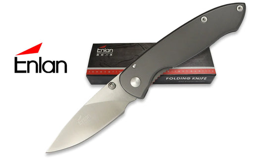 Enlan Grey Ti Coated Folded Knife