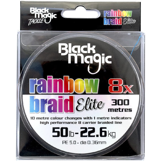 Black Magic Rainbow Braid Elite 50Lb 300m